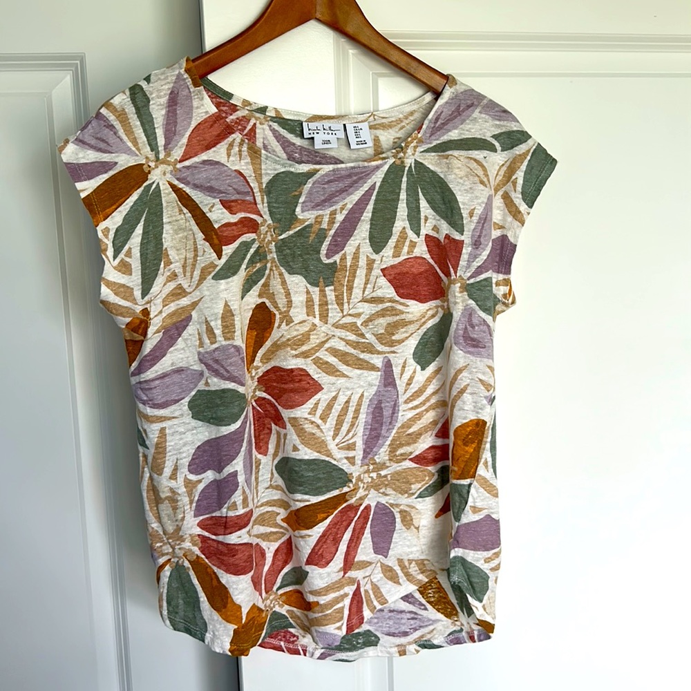 Nicole Miller Linen Sleeveless Top